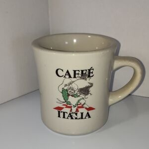 Cafe italia Cream Mug Spagetti Chef Novelty Restaurant Ware